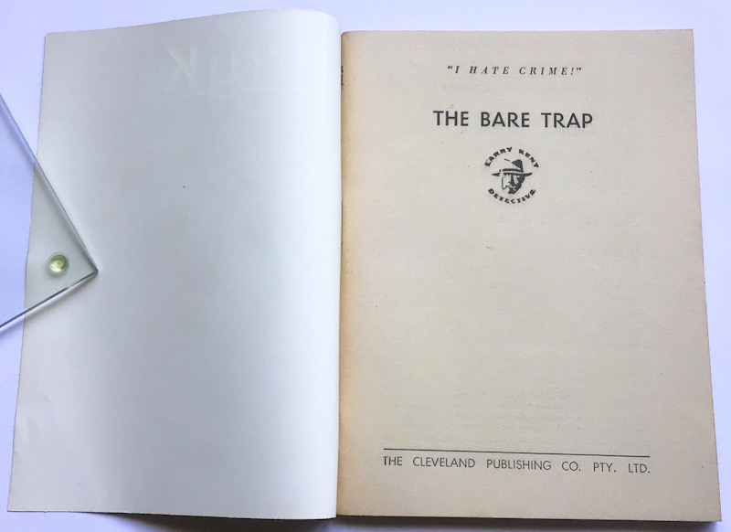 Larry Kent The Bare Trap Australian Detective paperback book No647